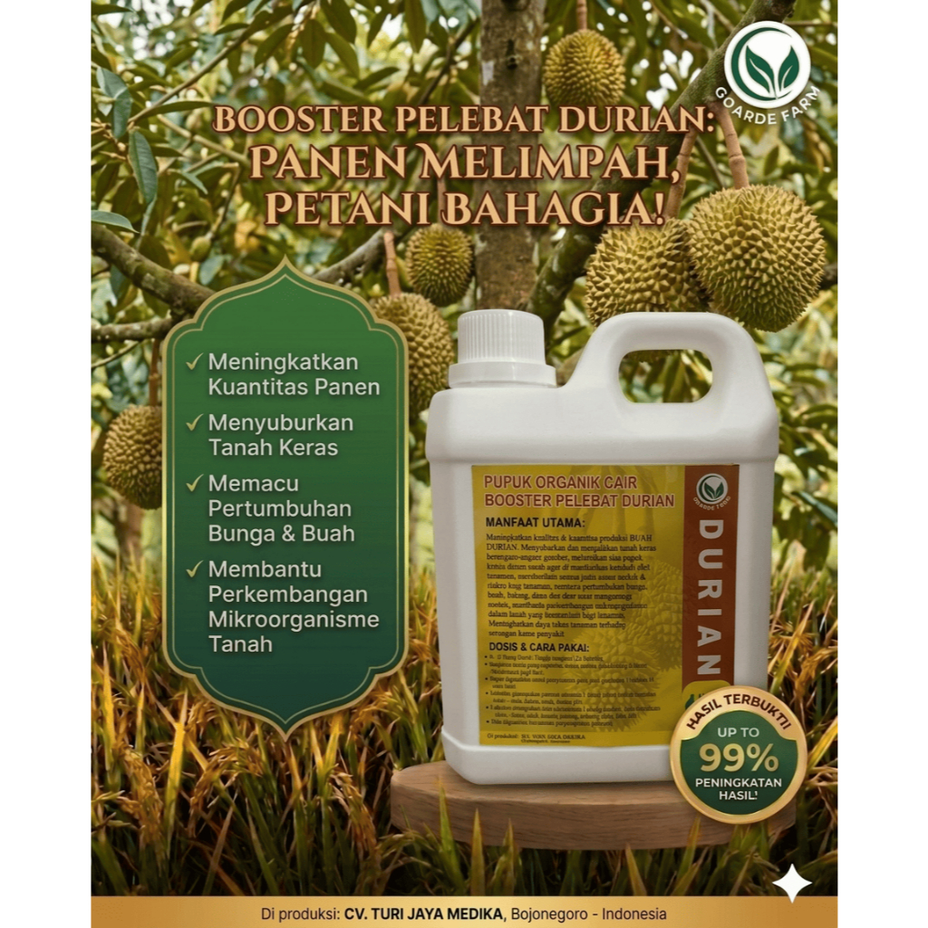 Jual GoArde Farm - Pupuk Organik Cair Buah Durian Cepat Berbuah 1000mL ...