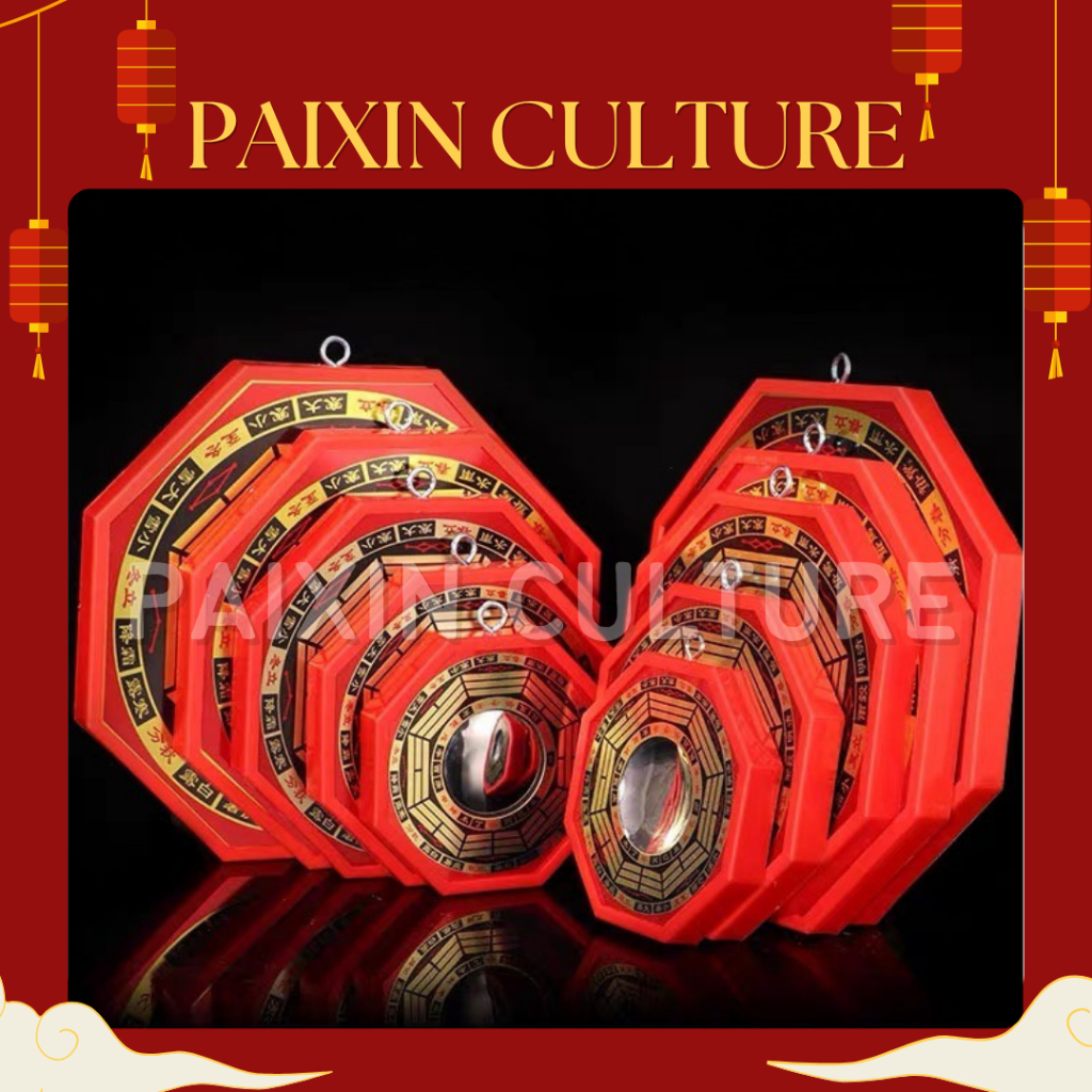 Jual Kaca Cermin Fengshui Pakwa Cembung / Cekung Segi 8 Merah | Shopee ...