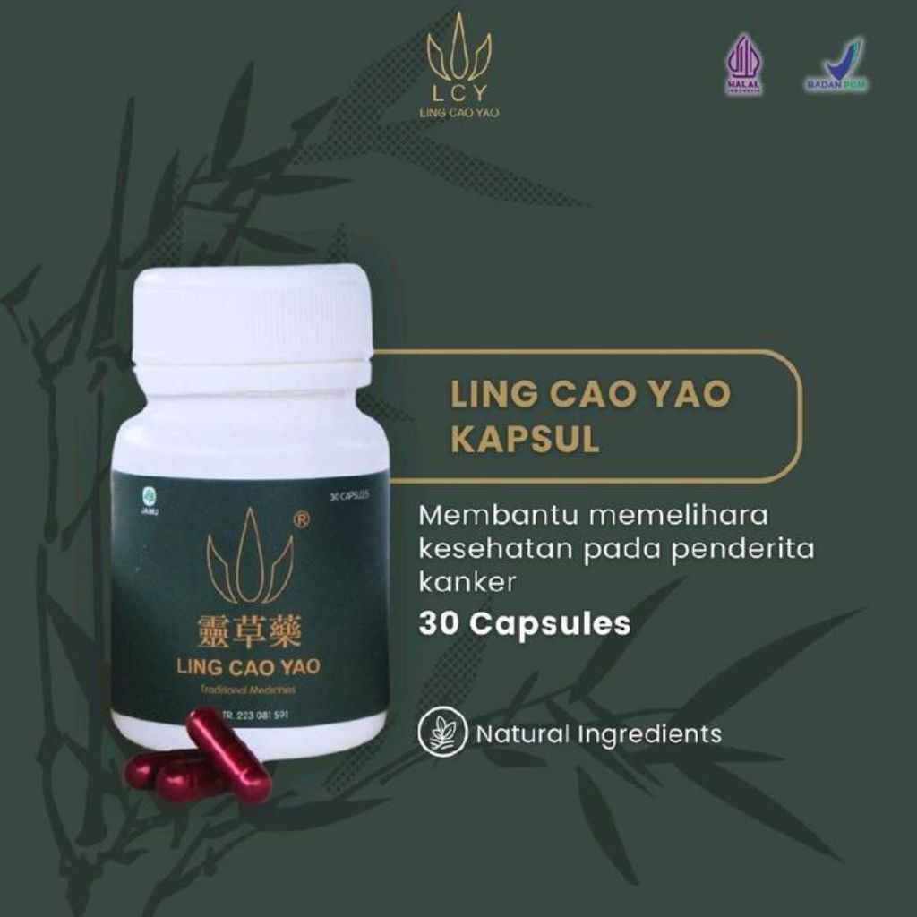 Ling Cao Yao Obat Herbal Kanker Tumor Miom Hepatitis 30Caps Ampuh