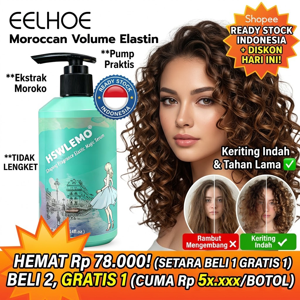 Jual Gel Rambut Keriting Elastis Cream Rambut Keriting Curl Cream ...