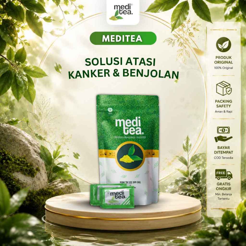 Meditea - Teh Hijau - Obat Herbal Anti Kanker Benjolan Tumor - Isi 10 Sachet