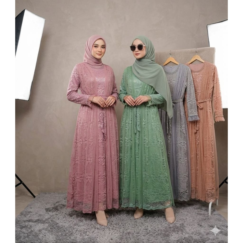Jual Kebaya wisuda/kondangan/gaun pesta Gamis Tile Burklat Mewah 08533 ...