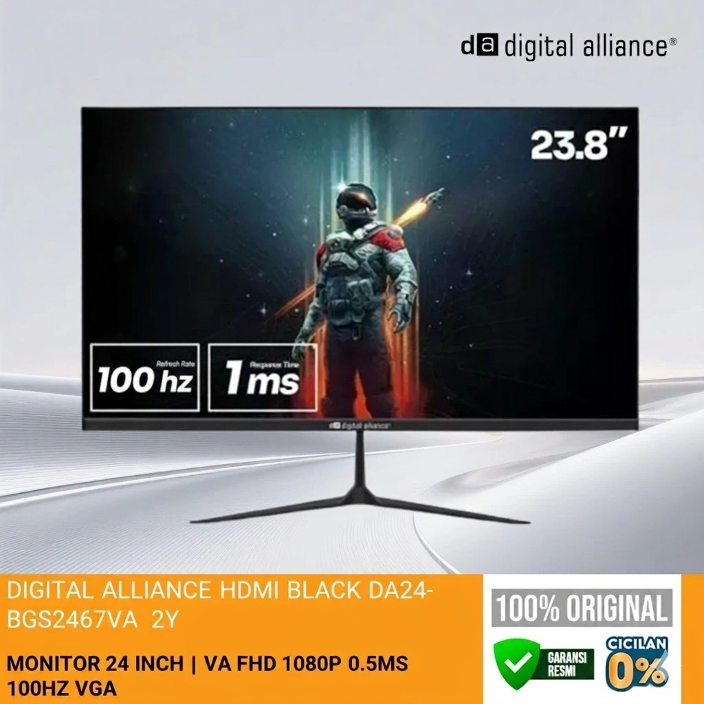 Jual DIGITAL ALLIANCE MONITOR 24 INCH VA FHD 1080P 0.5MS 100HZ VGA HDMI ...