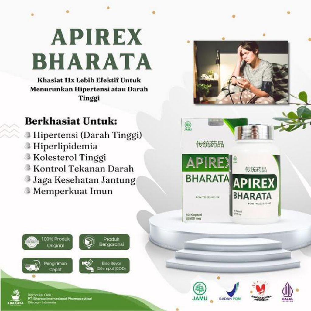 Apirex Bharata Hipertensi & Vertigo Herbal Asli Ampuh Menurunkan Darah Tinggi