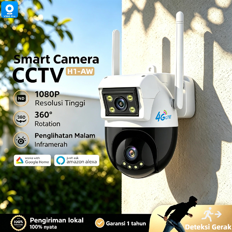 Jual V380 Pro Dual Lens Outdoor CCTV Wifi HD Human Tracking Night ...
