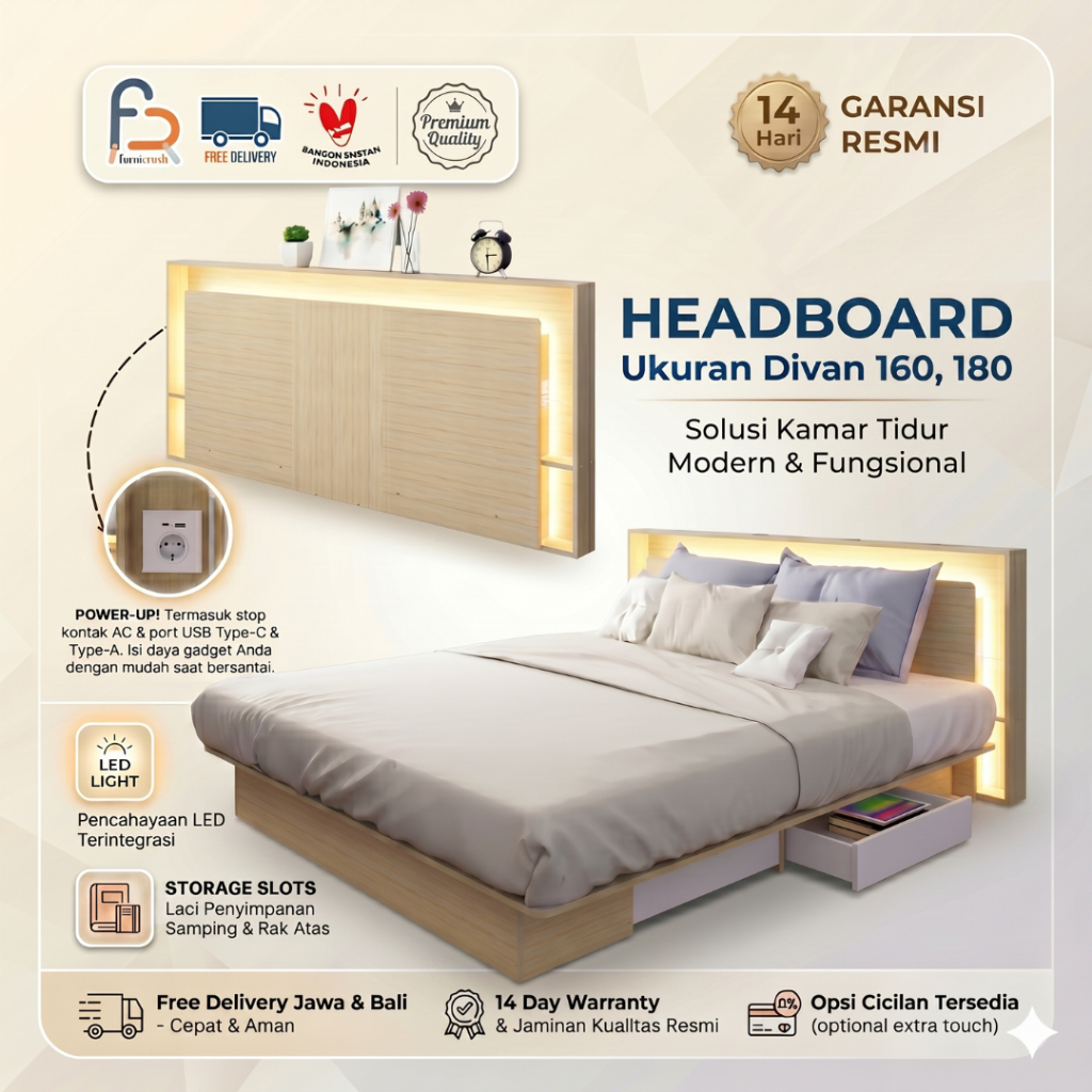 Jual Furnicrush Headboard Kasur / Sandaran Kasur / Sandaran Dipan ...