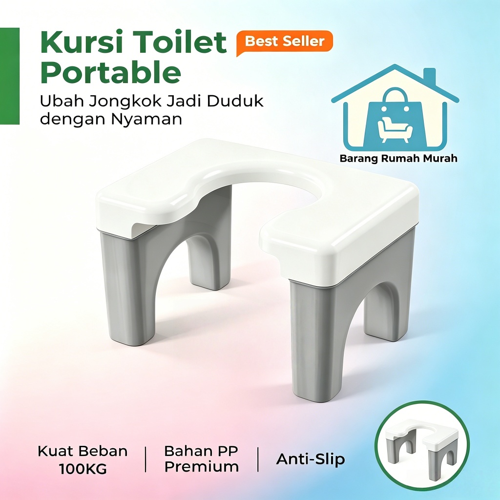 Kursi Toilet  Jongkok Bahan Plastik Bangku Toilet Jongkok Sehat Bahan Plastik Anti Slip Bangku Kloset Toilet Kursi WC Dudukan Kursi Pup Bangku Sehat HSB682