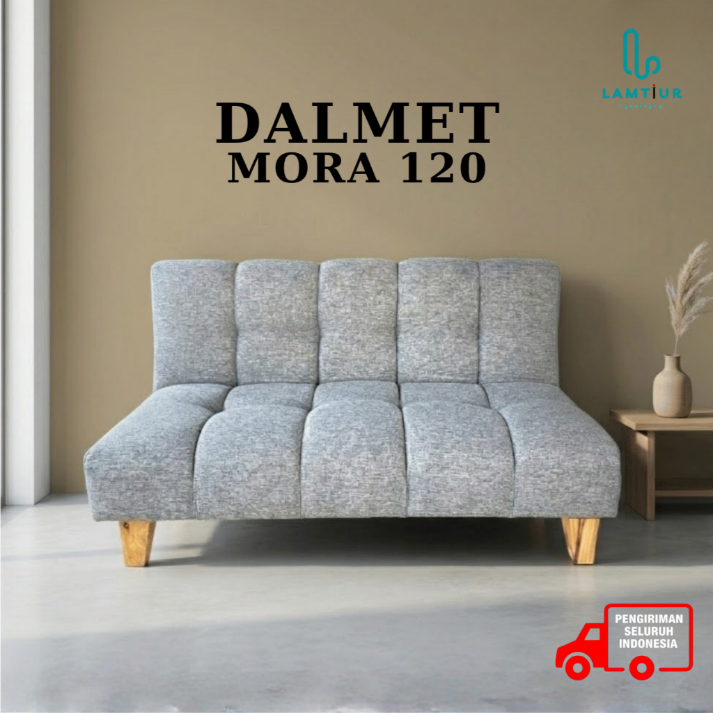 Sofa Bed Mora 120 CM - Sofabed Minimalis Ruang Tamu - Kasur Lipat Scandinavian Kain Kanvas Halus - Free Ongkir Jabodetabek