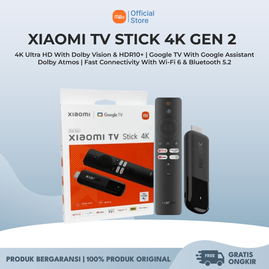 Xiaomi TV Stick 4K Gen 2 Google TV WiFi 6 Dolby Atmos