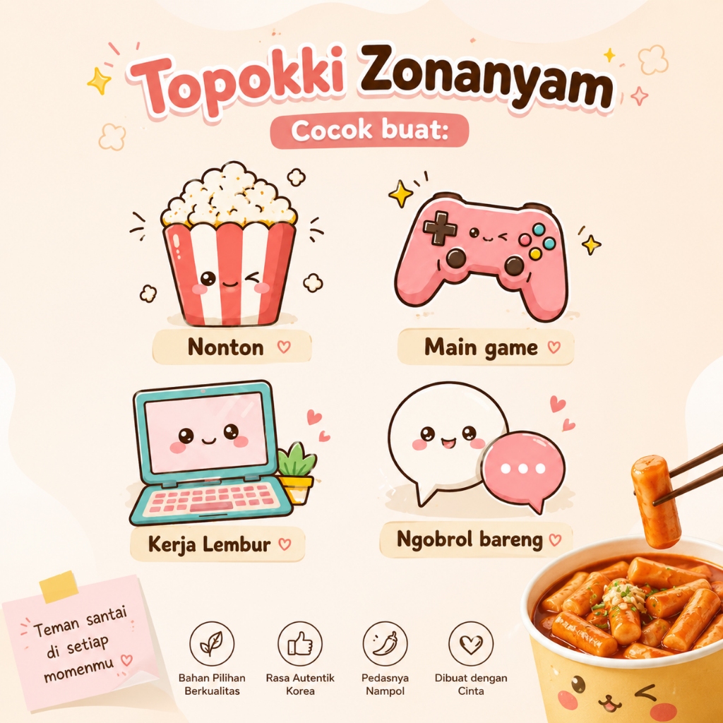 Jual ZONA NYAM Paket Bundling 3pcs Toppoki Keju Cheesy Creamy - Topokki ...