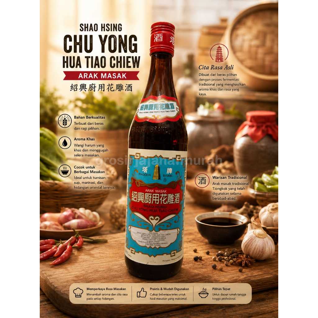 Jual ARAK SHAOXING RICE WINE SU BRAND / PAGODA 640 ML ARAK ANGGUR MASAK ...