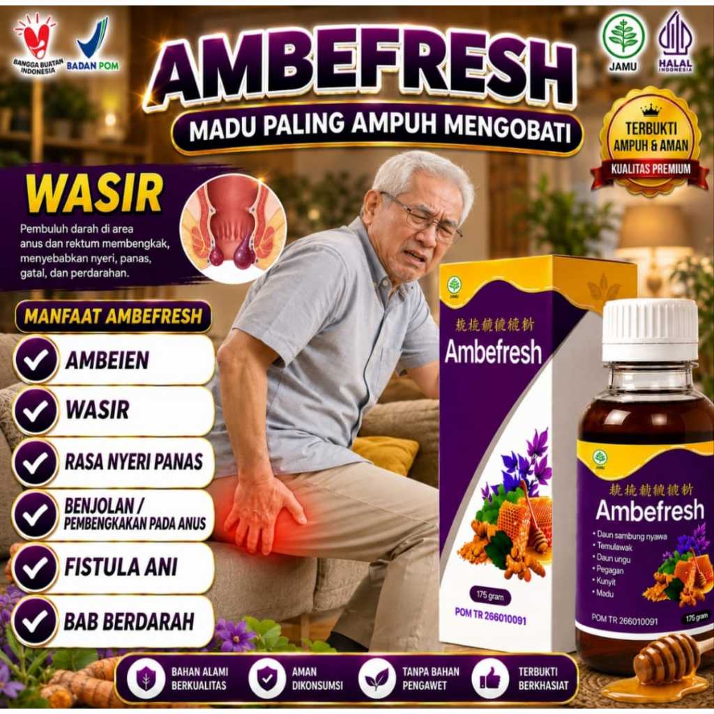 AMBEFRESH Obat Benjolan Anus Obat Ambeien & Wasir 100% Original BPOM 175g