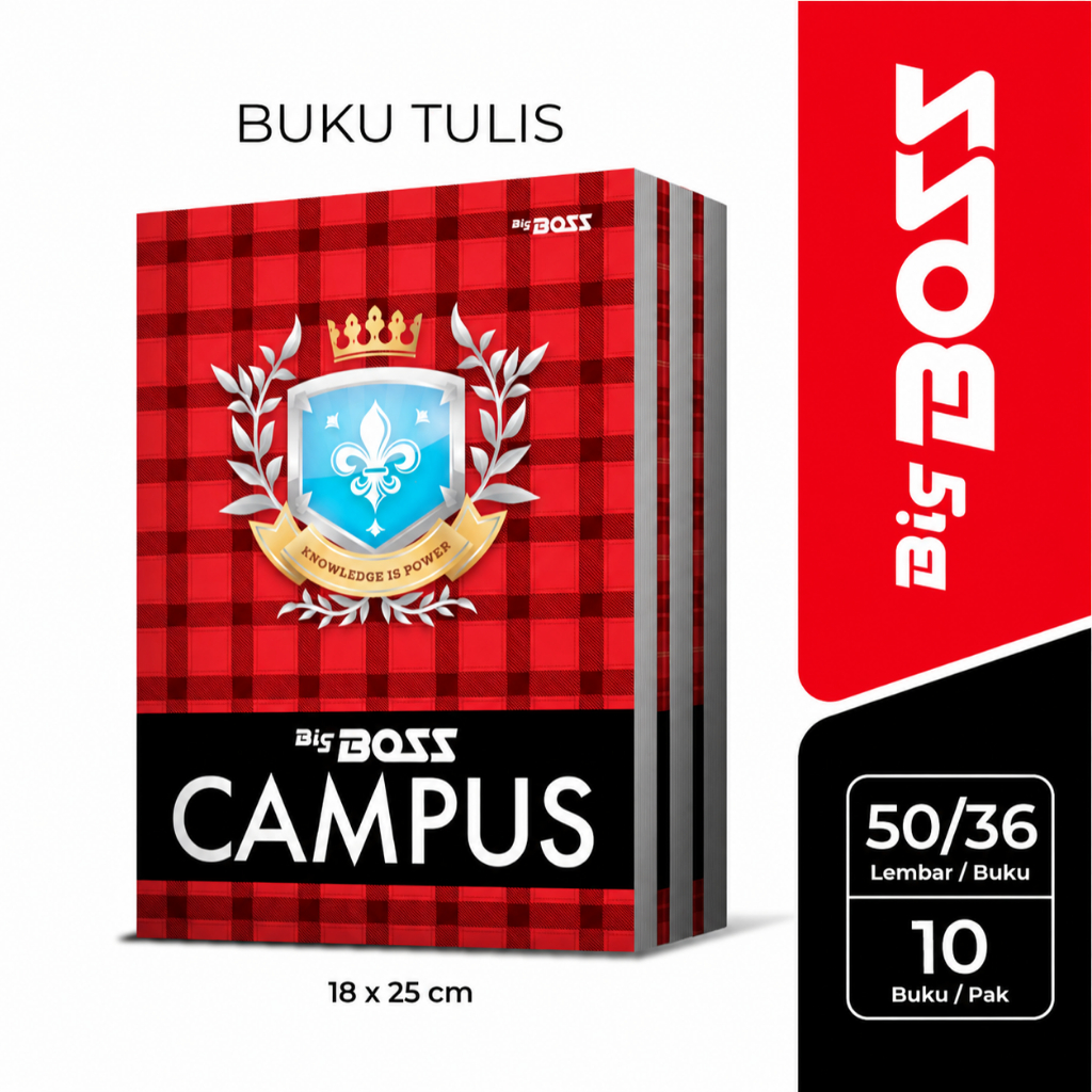 Bigboss Buku Tulis Campus 10 Pcs (1 PAK) 36/50 Lembar