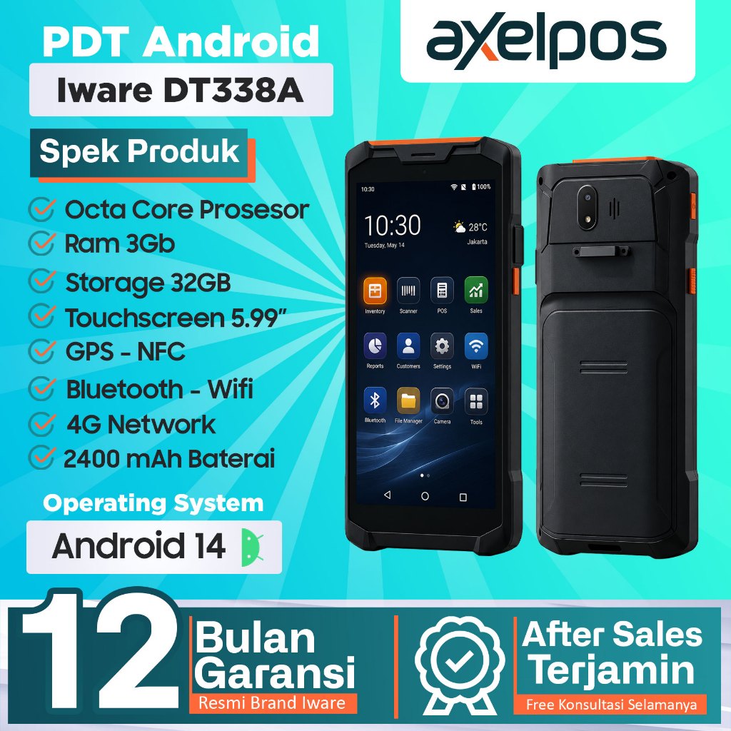 Jual PDT Android Handheld 2D Barcode Scanner - Iware Z DT338 / ZDT-338 ...