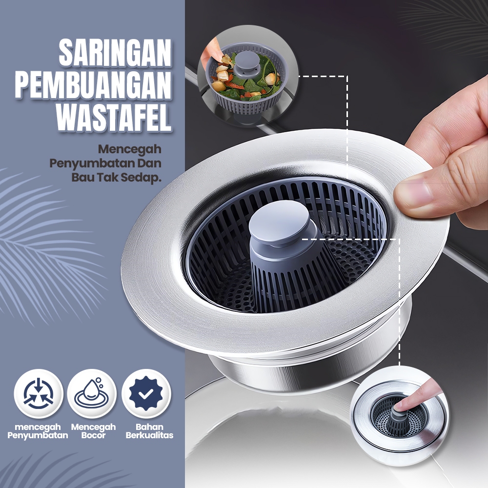 Penutup Lubang Wastafel Dapur Air Pop Up Anti Mampet Dan Bau