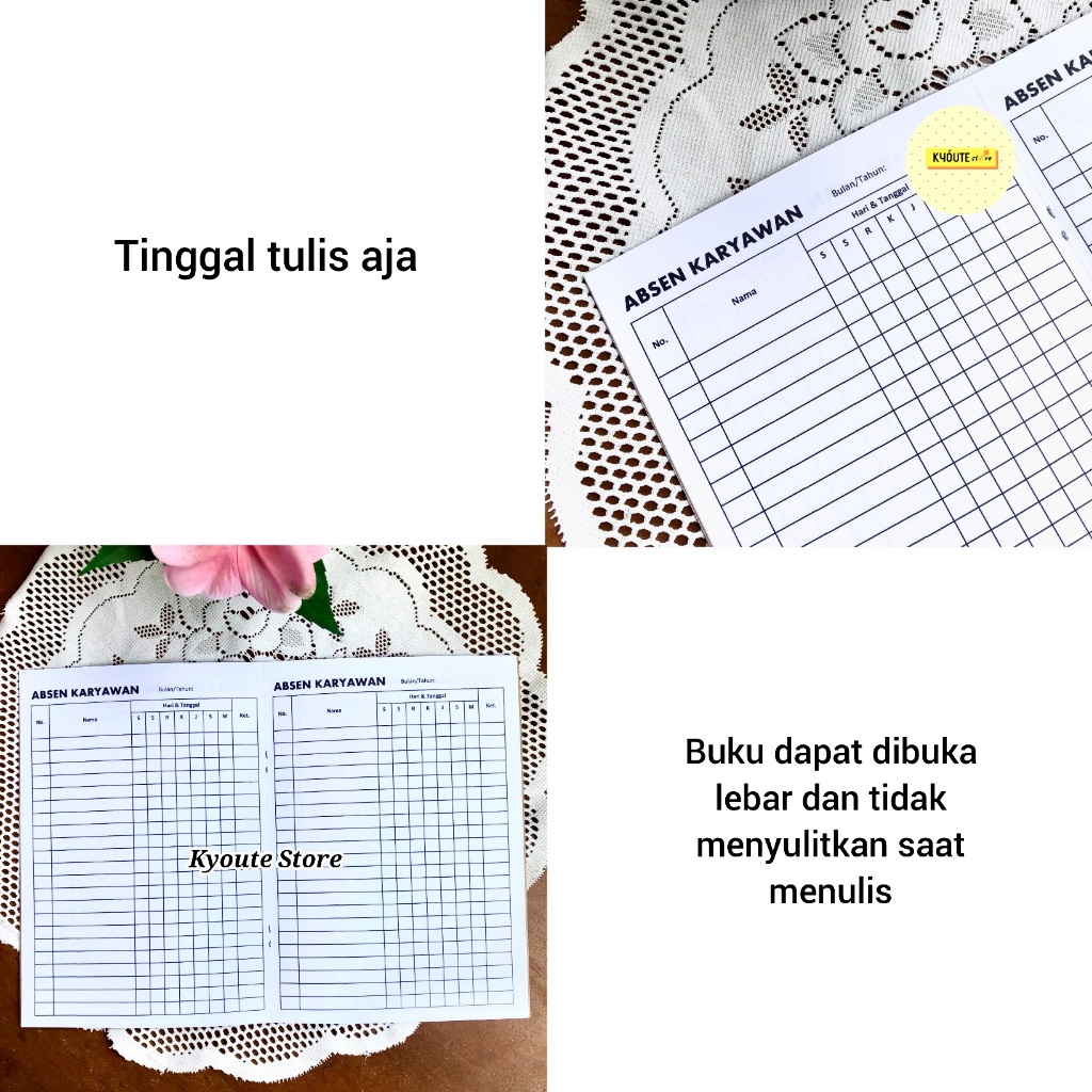 Jual Buku Catatan Absensi Karyawan Harian A5 Kyoute - Arsip Kehadiran ...
