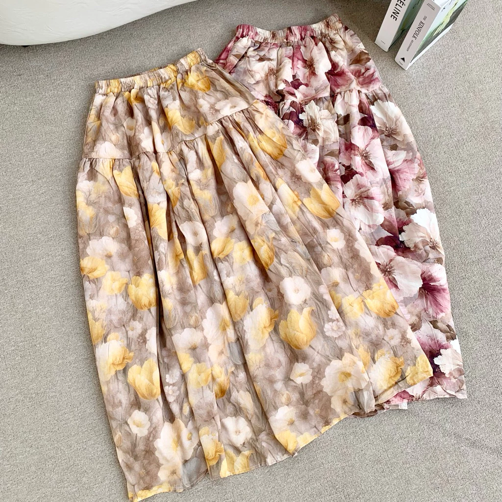 Rok Brokat Floral Mewah