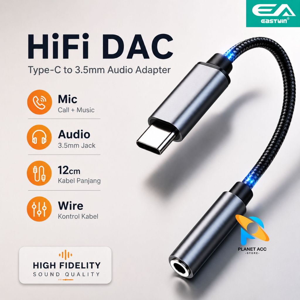 Jual Kabel Konverter EA DAC AN 102 Audio Type C to 3,5 mm Universal ...