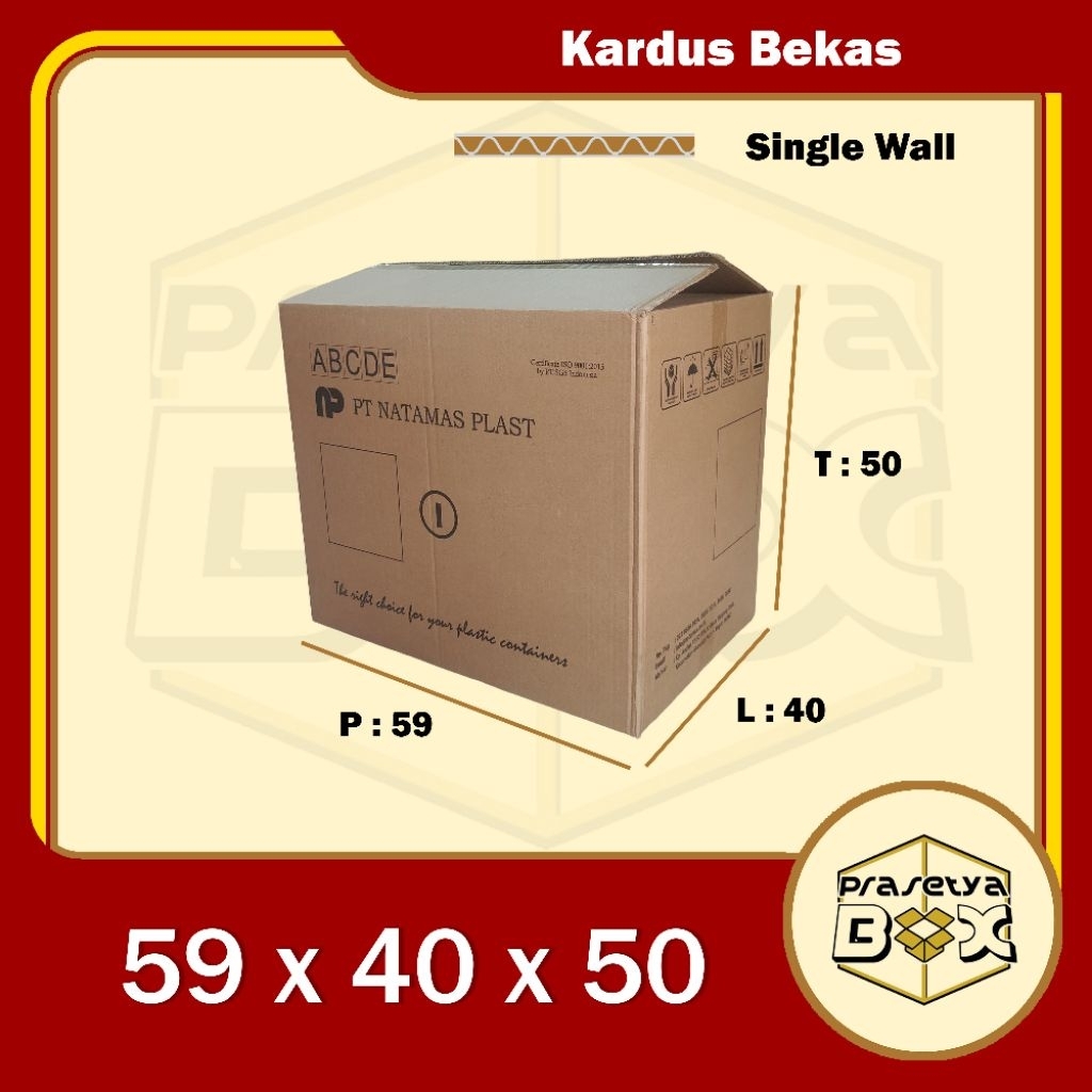 Jual Kardus Bekas Pilihan / Ukuran Besar / Ukuran PxLxT = 59 x 40 x 50 ...