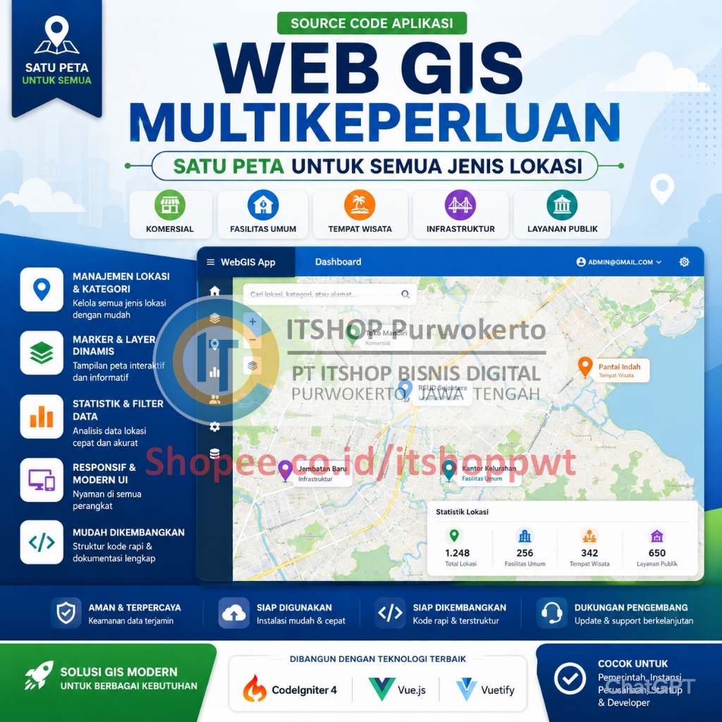 Jual Source Code Aplikasi Web GIS Multikeperluan Satu Peta untuk Semua ...