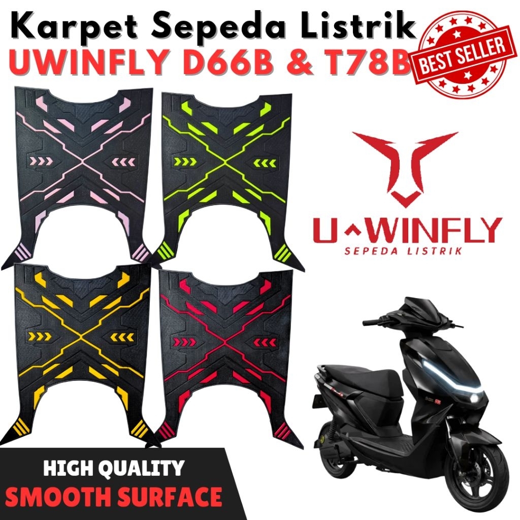 Karpet Sepeda Listrik Uwinfly D66B dan 178B Alas Kaki Sepeda Listrik