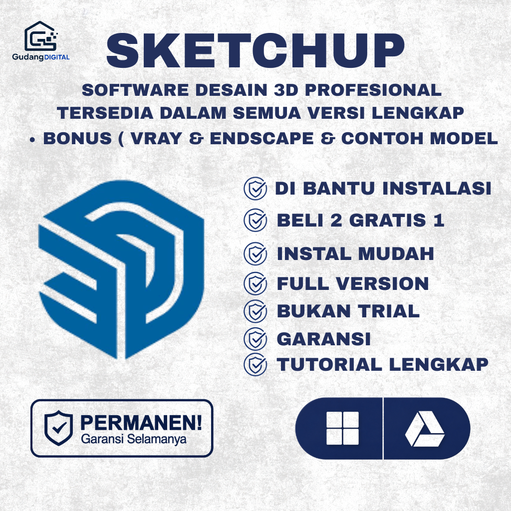 Jual SKETCHUP PRO FULL VERSION 2024 2023 2022 2021 2020 2019 2018 2017 ...