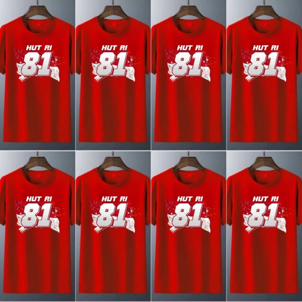 PAKET ISI 8 KAOS KEMERDEKAAN  HUT RI 81 / KAOS HUT RI / KAOS 17 AGUSTUS