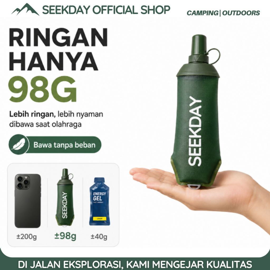 Jual Seekday Tup Soft Flask BPA Free Outdoor Botol Lipat Silicone Botol ...