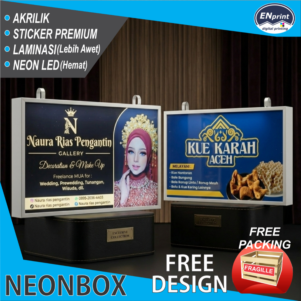 Jual Neon Box Custom 2sisi ukuran 70x50,70x40,60x40 Akrilik, Backlite ...