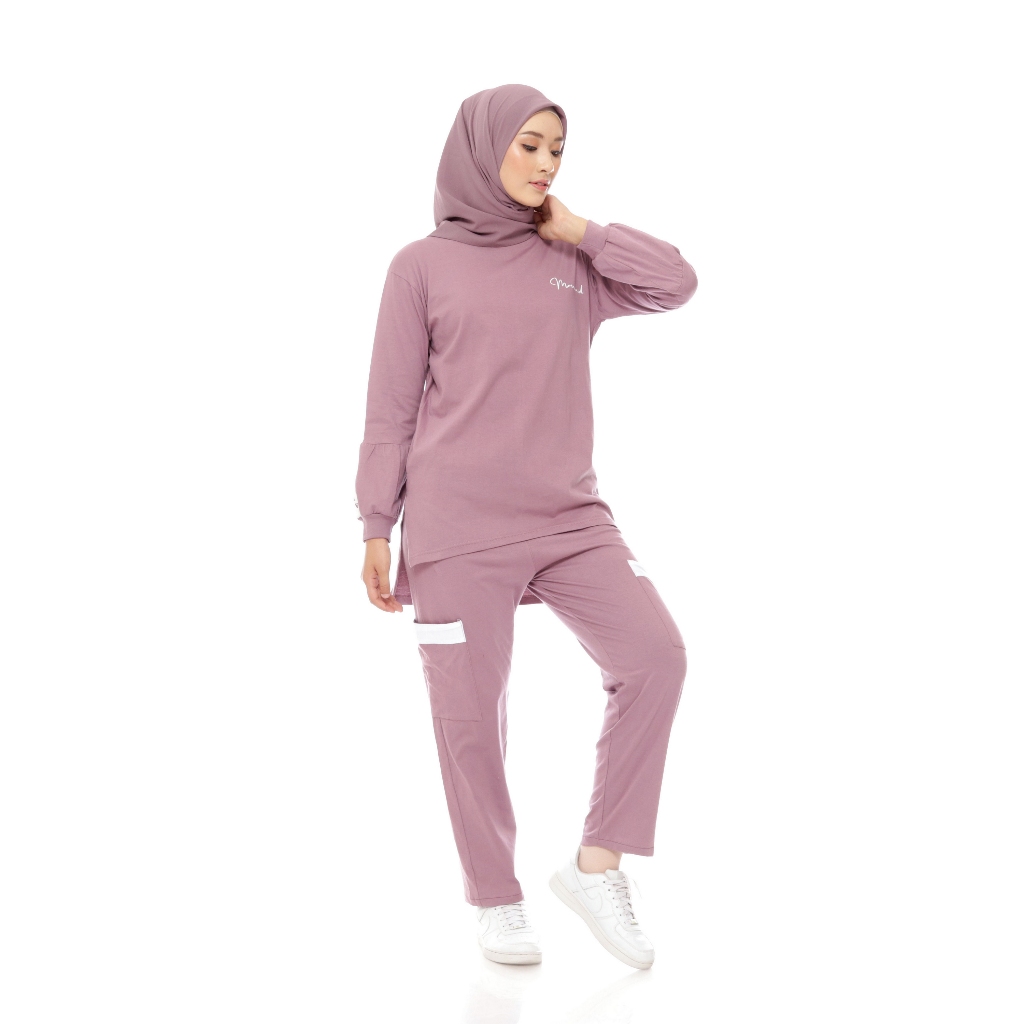 Setelan Baju Olahraga Wanita Muslimah Lengan Panjang foto 3