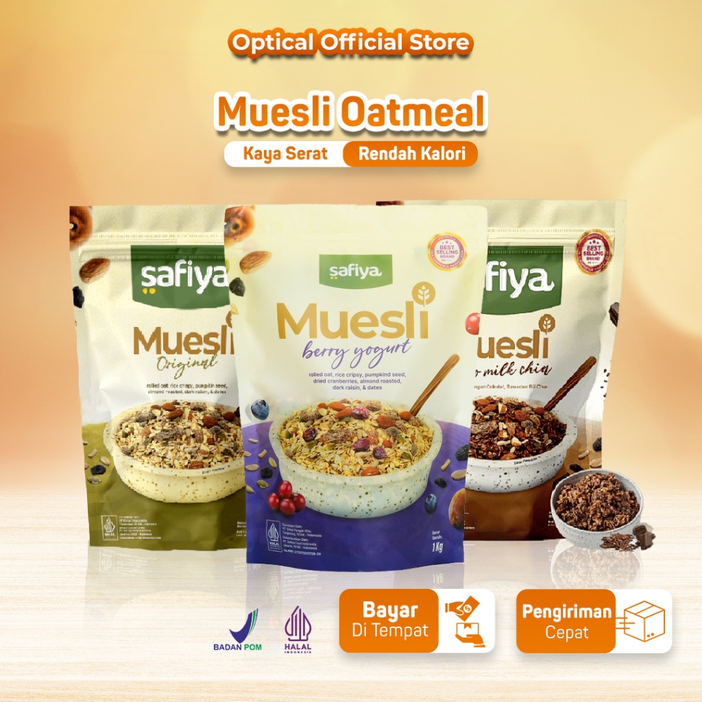 Jual Safiya - Muesli Oatmeal Sereal Rendah Kalori Rasa Berry Yogurt isi ...