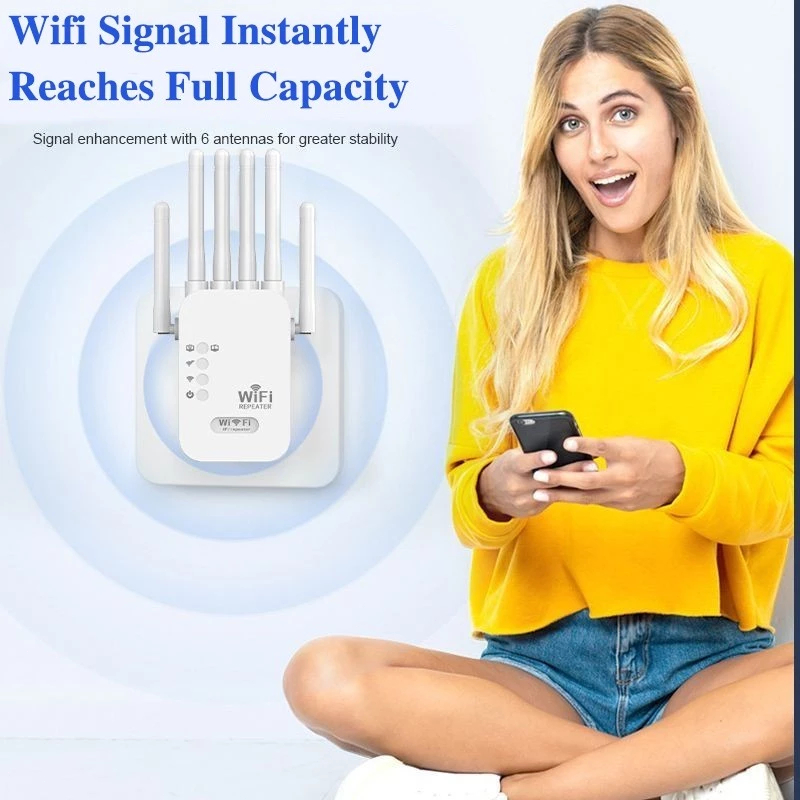 Jual Wifi Repeater 4/6 Antena Dual Band 1200Mbps Wireless, Extender ...
