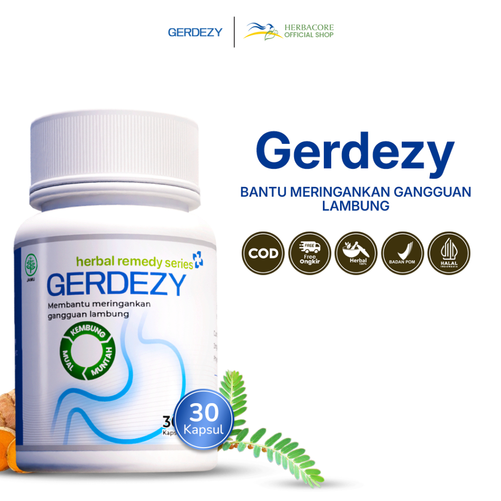 GERDEZY - Obat Maag Gerd Asam Lambung Tukak Lambung Herbal - 30 Kapsul
