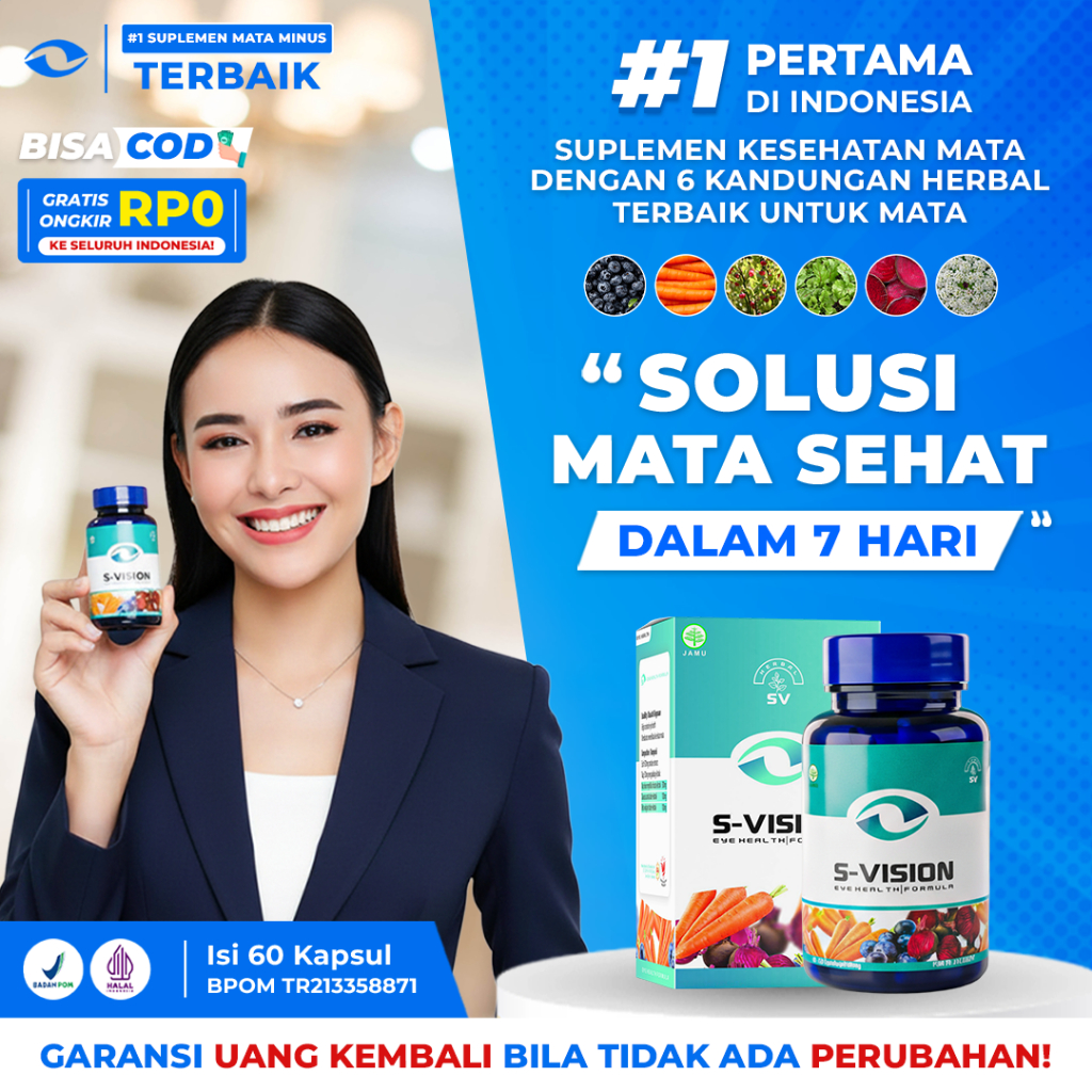 Smart Vision - 1 Botol S-Vision | Vitamin Obat Mata Herbal Atasi Masalah Mata