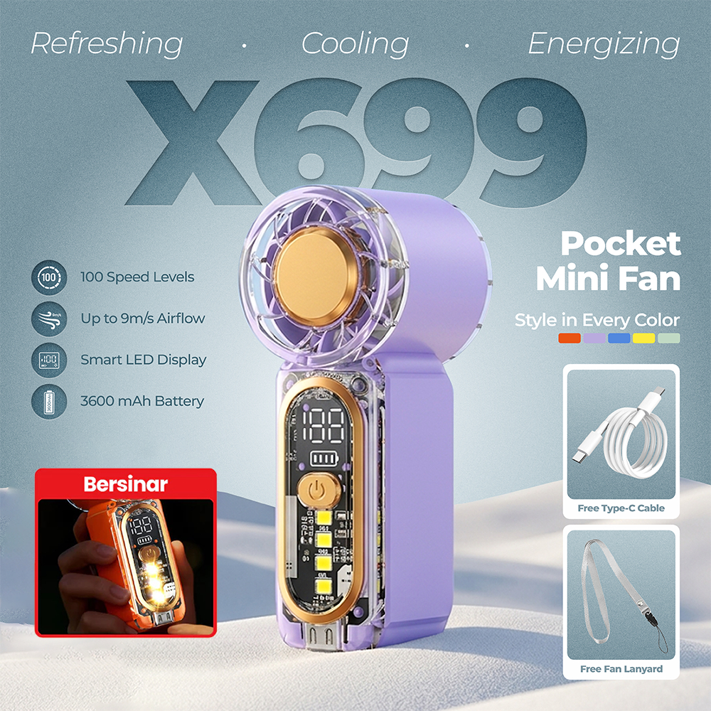 Jual VEXIO X699 Mini Portable Pocket Fan Kipas Angin Genggam dengan ...