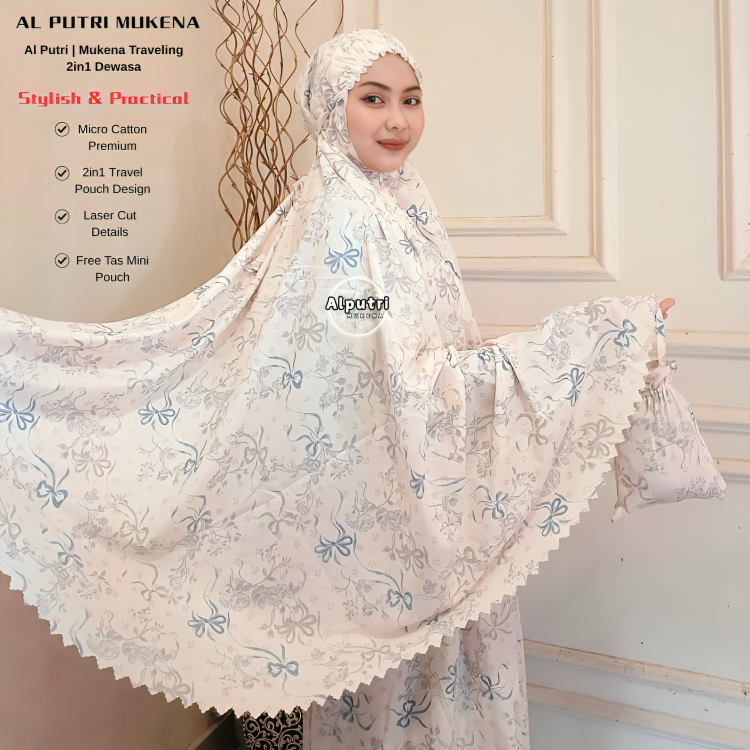 Al Putri | Mukena Travel Motif Mini Pouch 2in1