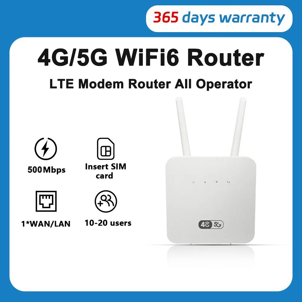 WiFi 6 Router 4G/5G LTE Modem Wireless Router 500Mbps All Operator SIM Card WiFi6 Router Wireless
