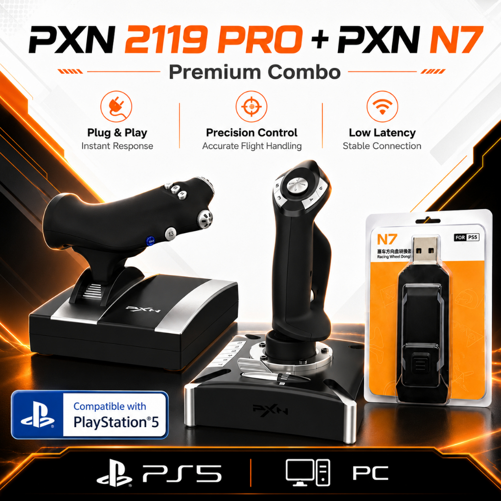 Jual COMBO PXN 2119 PRO with N7 USB Converter PS5 for Flight Simulator ...