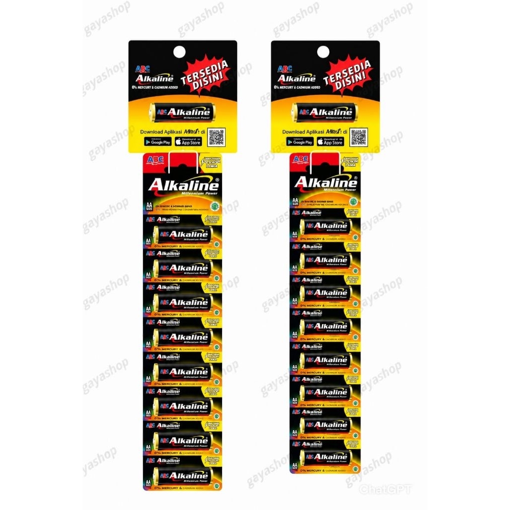 Jual Baterai ABC Alkaline original LR6 & LR03 8R, 1 renceng isi 8 pcs ...
