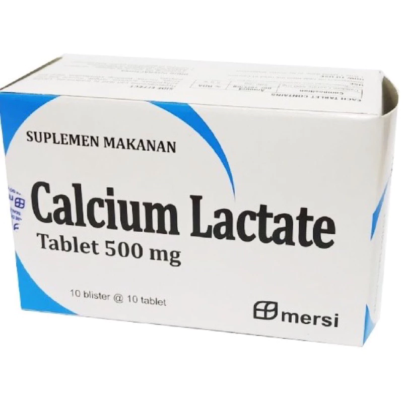 CALCIUM LACTATE 500 MG STRIP @ 10 TABLET - MERSIFARM