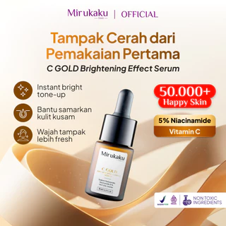 Mirukaku C Gold Brightening Effect Serum Niacinamide Mencerahkan Wajah Kusam Memudarkan Noda Hitam 15 ml