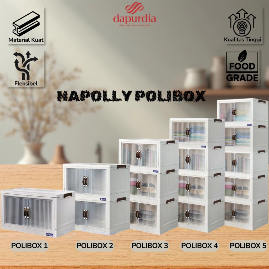 Jual FOLDING STORAGE BOX PLASTIK MULTI FUNGSI NAPOLLY POLYBOX | Shopee ...