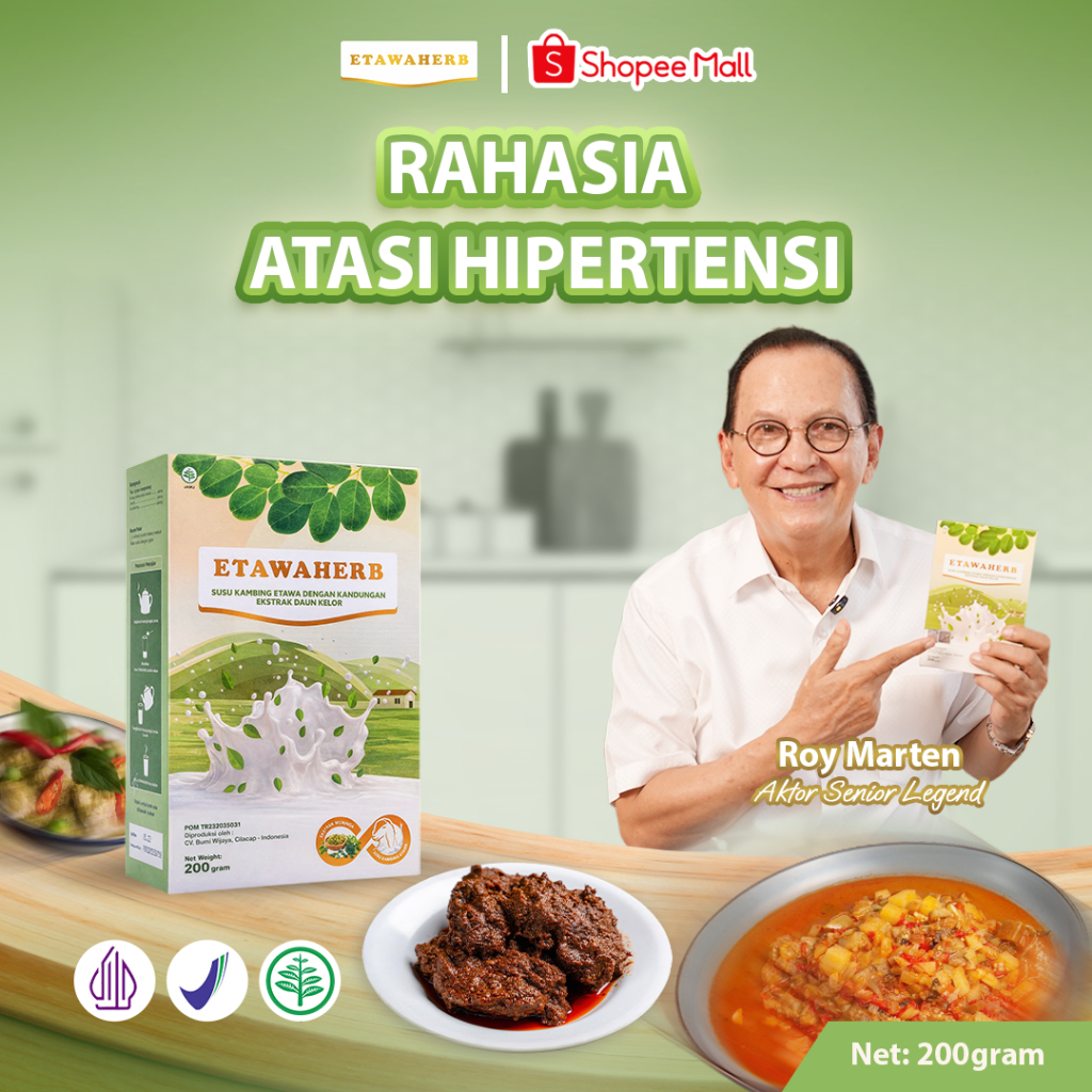 Etawaherb Susu Kambing Etawa Kelor Bantu Kontrol Hipertensi Darah Tinggi 200g