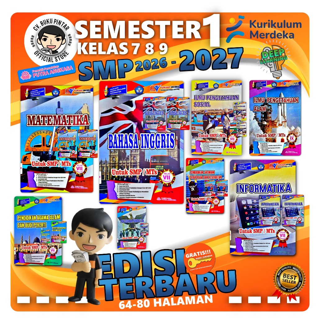 Jual BUKU LKS SMP KELAS 7 8 9 SEMESTER 1 KURIKULUM MERDEKA DEEP ...