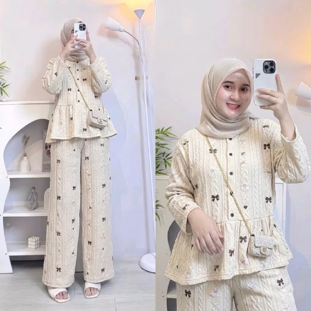 Rafella one set rayon rempel - Setelan Wanita Dayli Outfit