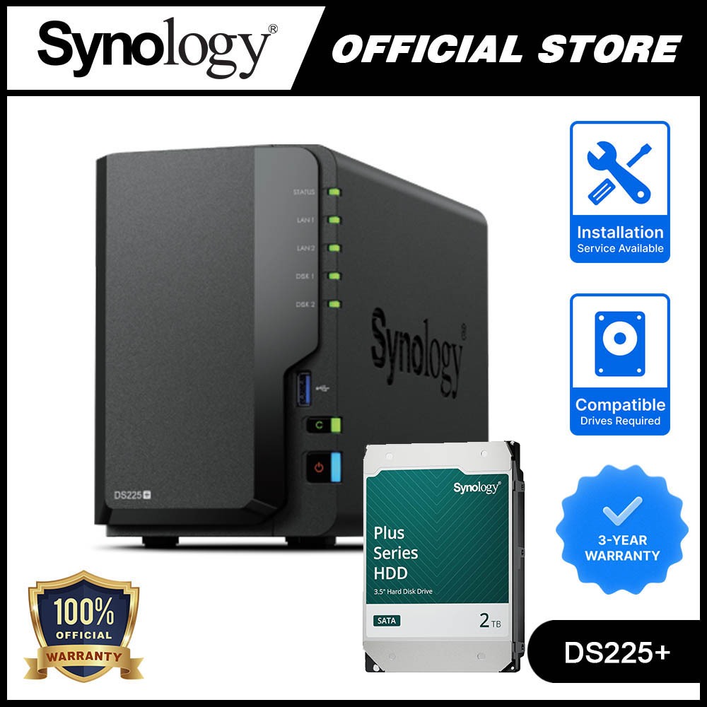 Jual Synology DS225+ Bundle 1 x HAT3300-2T | Shopee Indonesia
