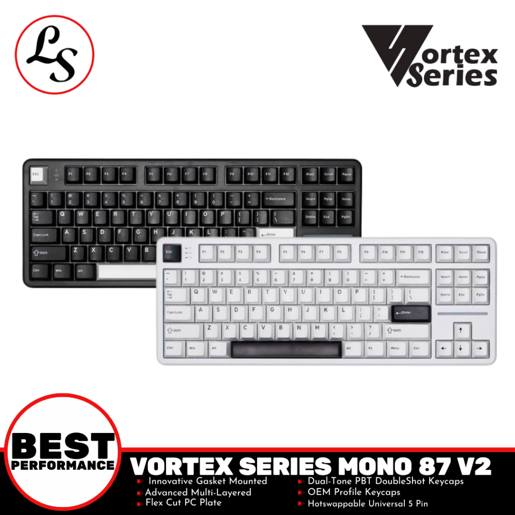 Jual VORTEXSERIES GAMING KEYBOARD Vortex Mono Series 87 V2 Gasket Mount ...