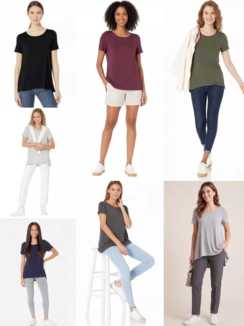 Kaos Lengan Pendek Wanita AMZ Women's Short-Sleeve Crewneck T-Shirt - 2524