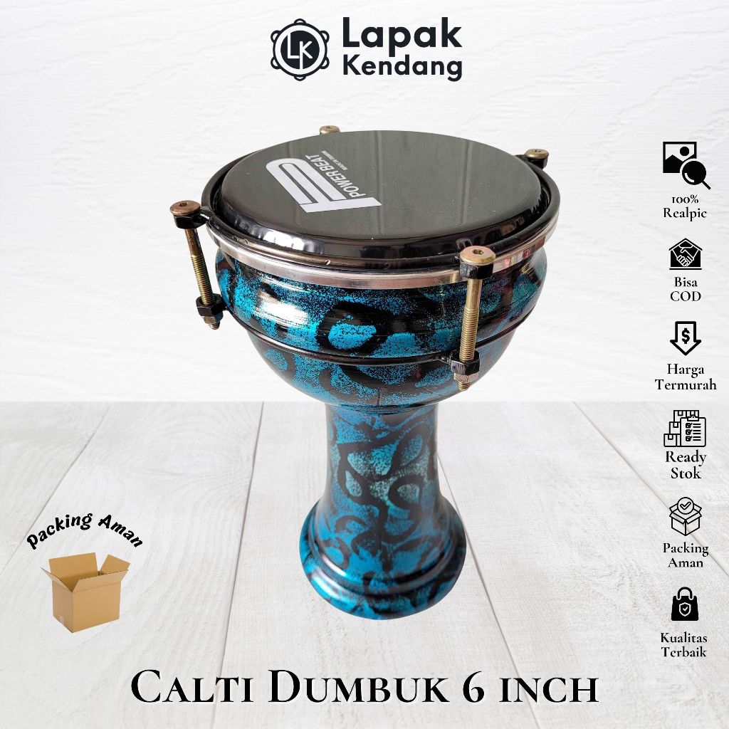 Jual Calti Darbuka Dumbuk Mini Warna Abstrak Biru Ukuran Anak 6 inch ...