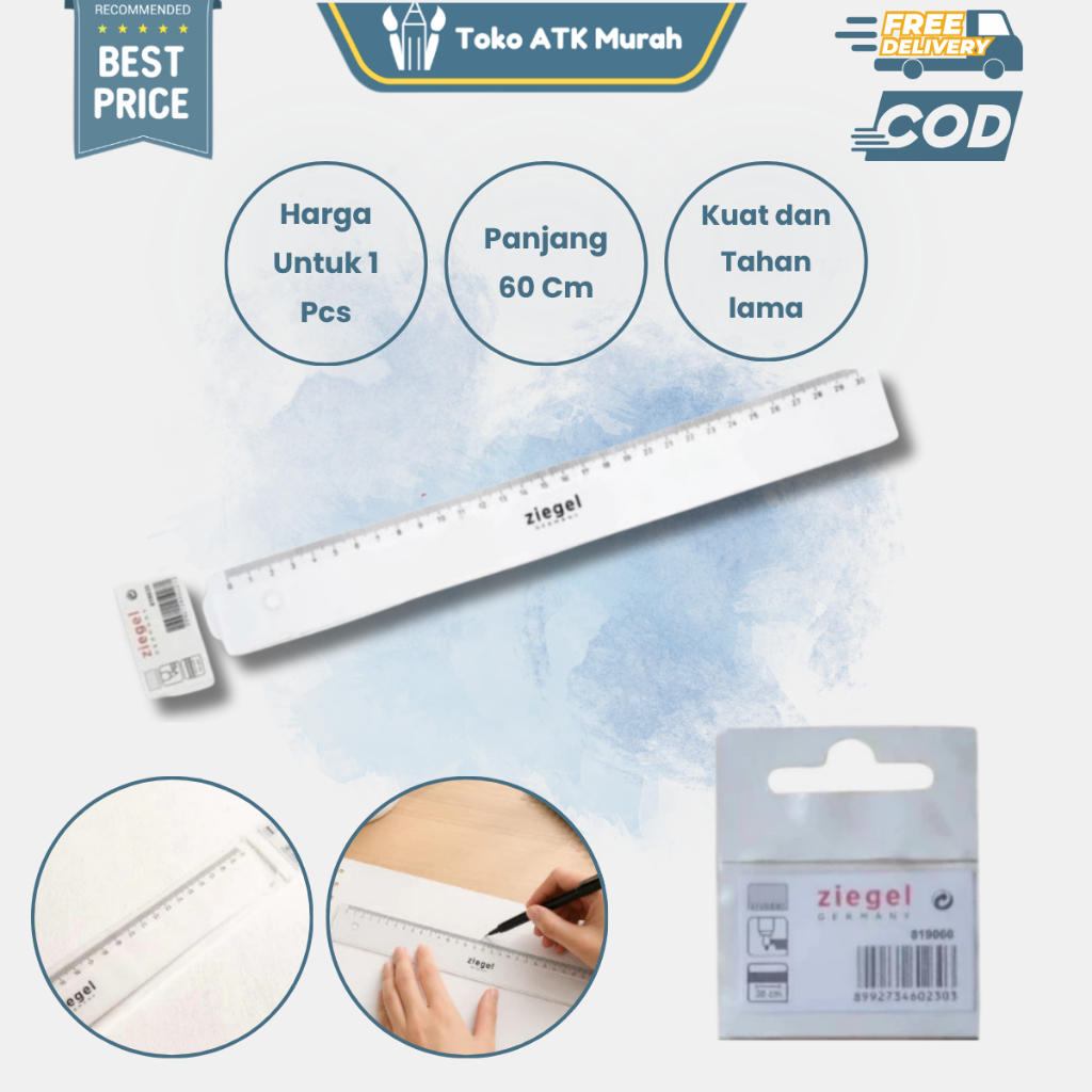 Jual Penggaris Ziegel Flat Ruler 60cm – Penggaris Panjang untuk Gambar ...